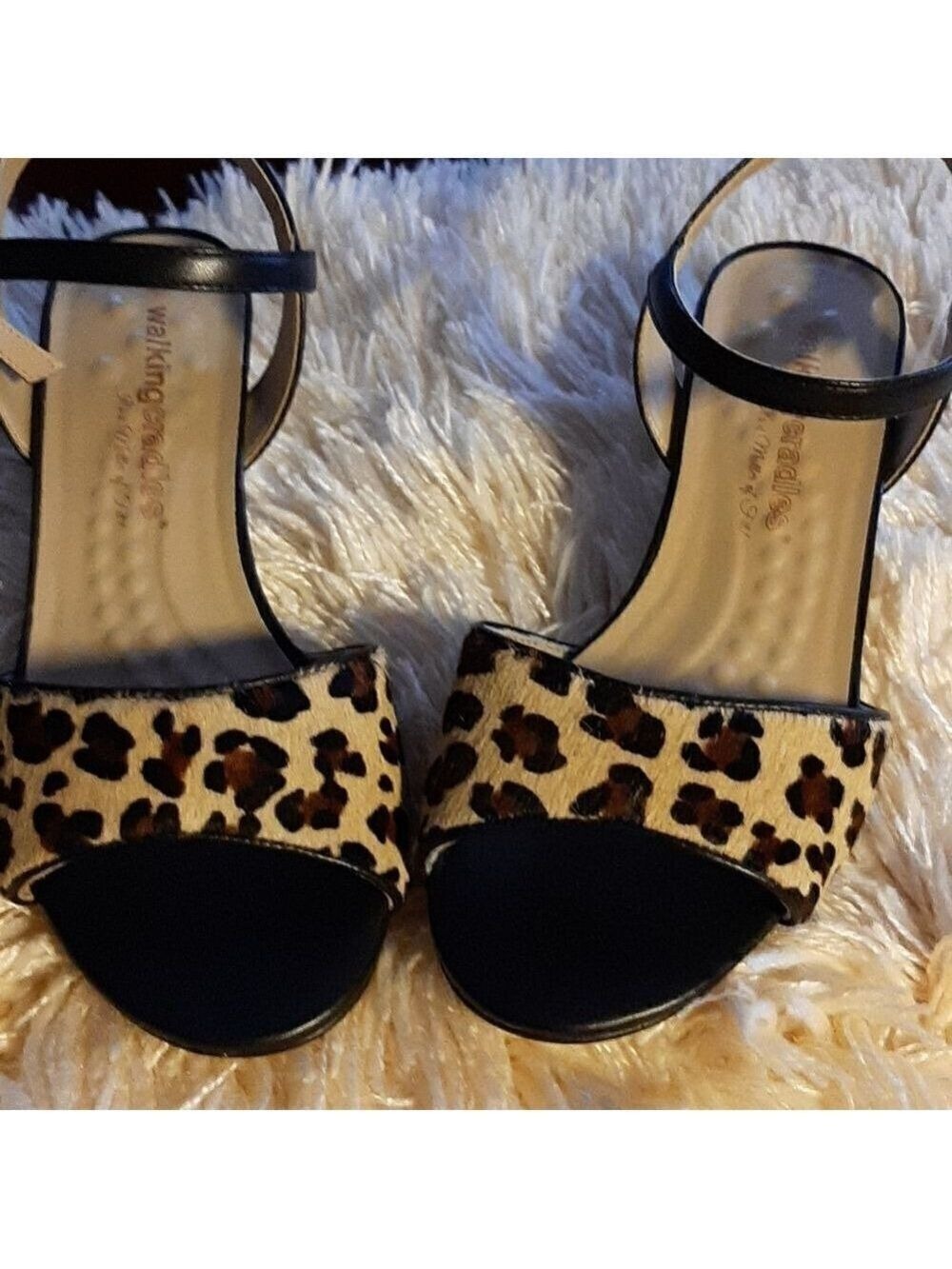 Walking Cradles Light Brown/Black Leopard Print NWT Size 7 1/2 W
